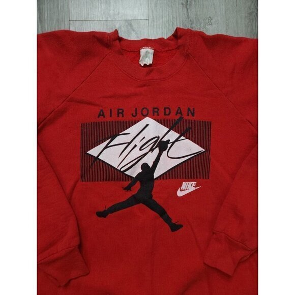 Vintage Air Jordan Nike Flight Jumpman Logo Sweatshirt Pullover‎ Mens XL Red - Picture 5 of 12